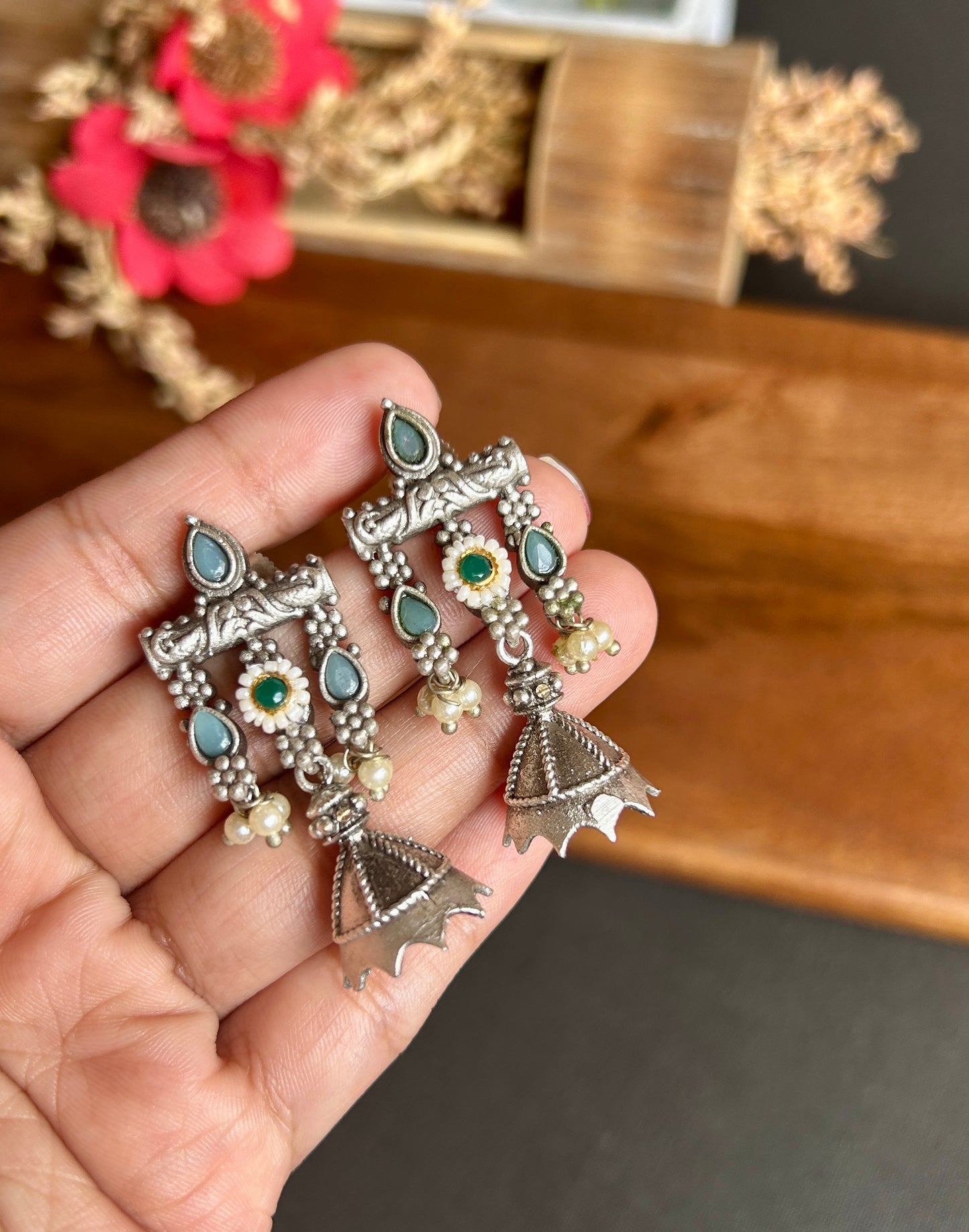 Royal Peacock Heart Pendant Necklace Set@Auxerra