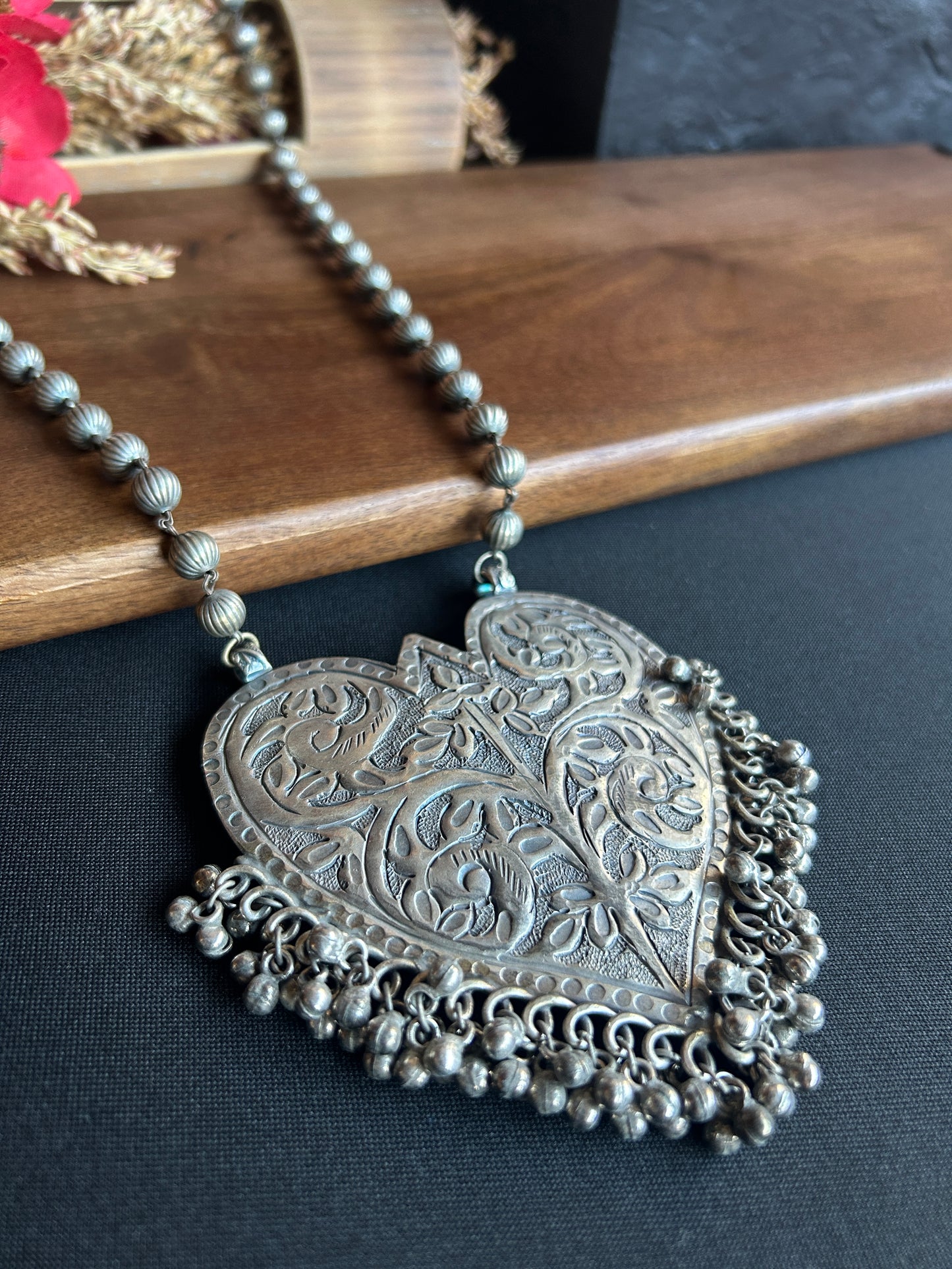 Silver Heart Pendant Necklace@Auxerra