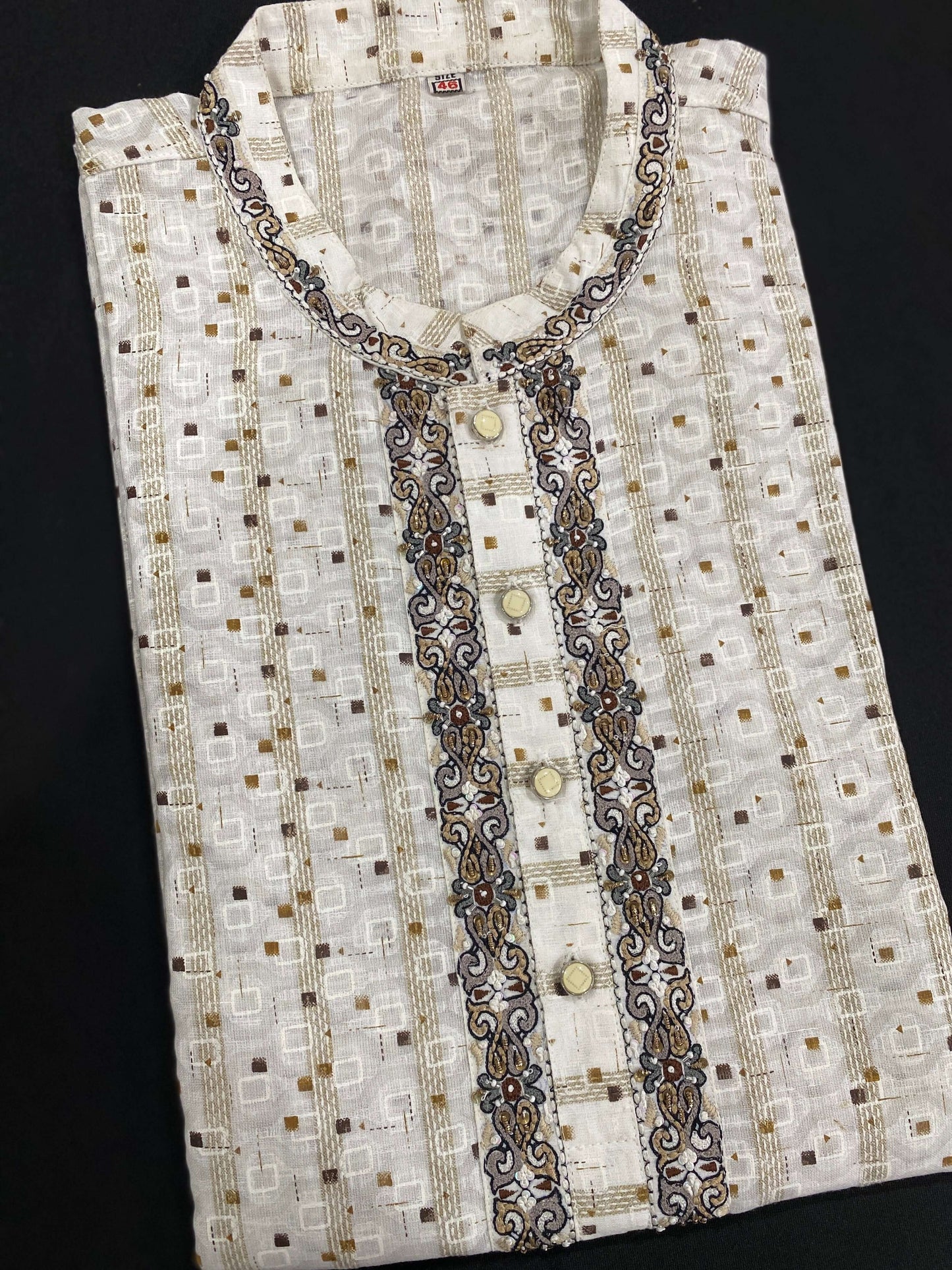 Elegant White Embroidered Panjabi@Auxerra