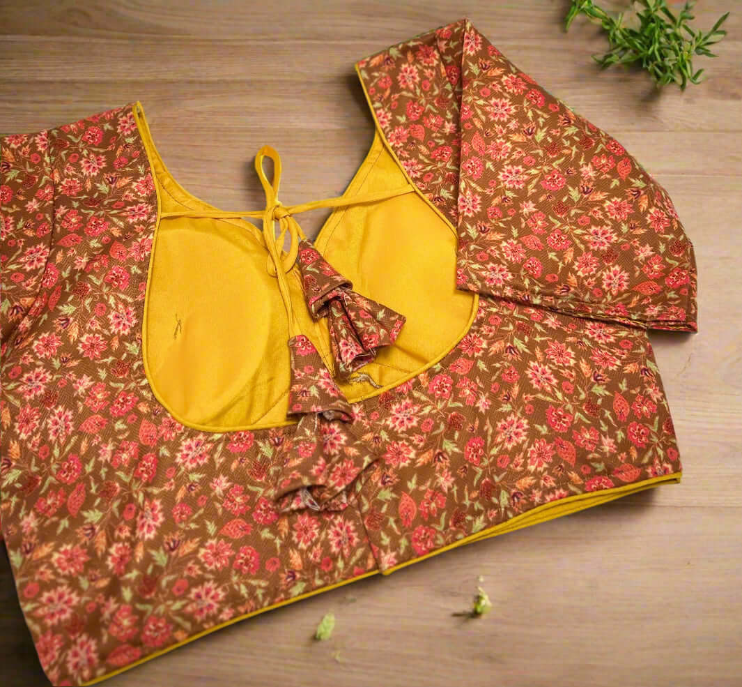Handcrafted Floral Cotton Blouse@Auxerra