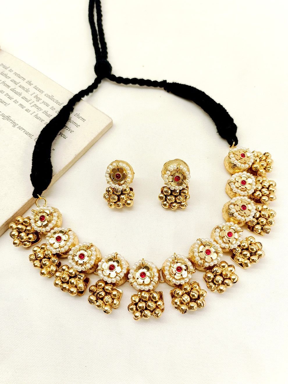 Floral Beadwork Choker Set