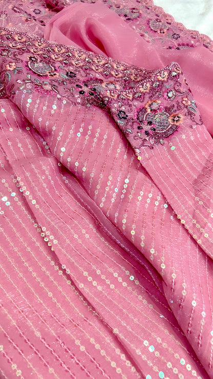 Pink Silk Saree