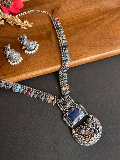 Multicolor Gemstone Antique Tribal Necklace Set@Auxerra