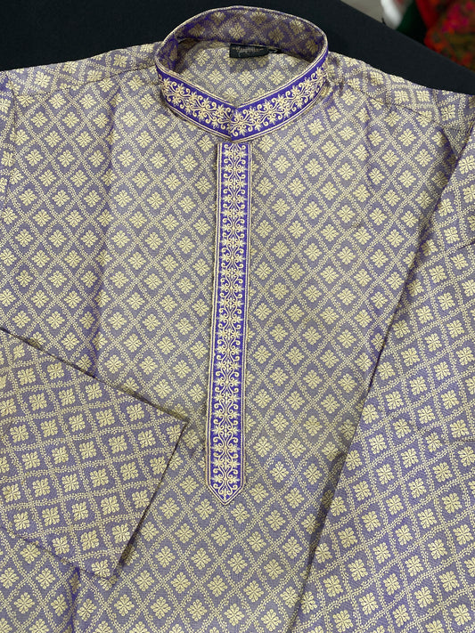 Exclusive Royal Blue and Gold Embroidered Panjabi