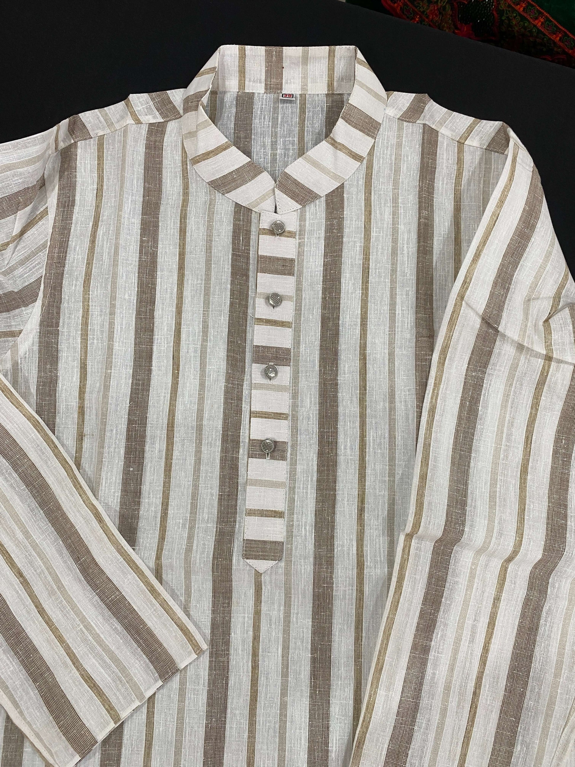 Classic Striped Cotton Panjabi@Auxerra