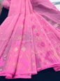 Elegant Pink Dhakai Jamdani Saree | Auxerra Fashion