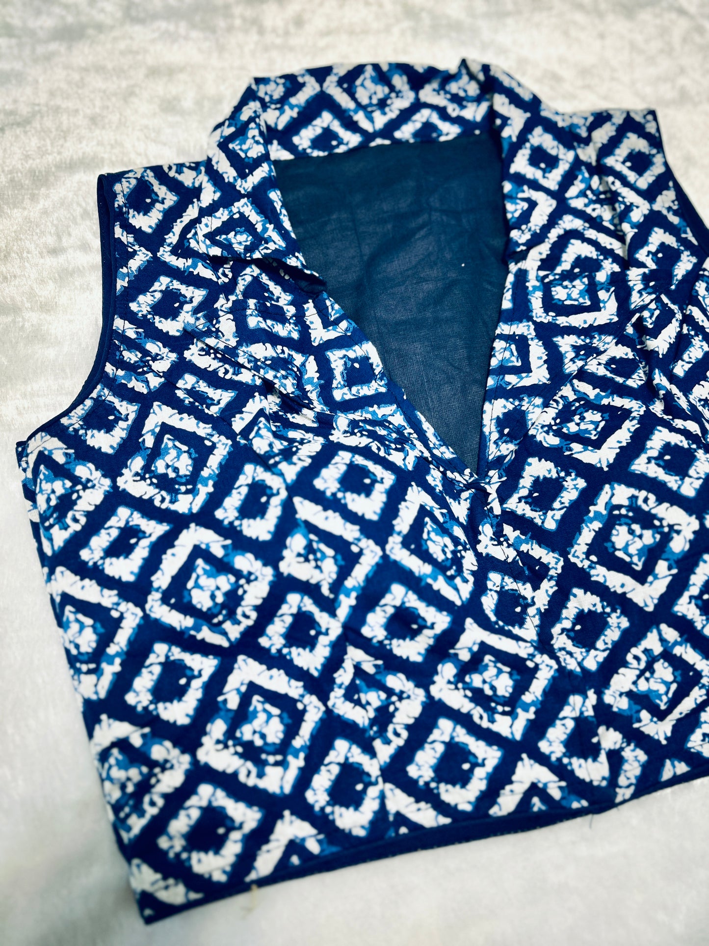 Handcrafted blue Cotton Blouse