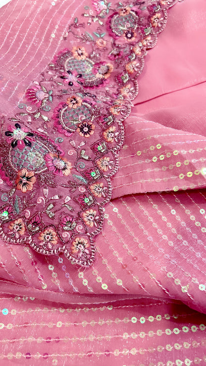 Pink Silk Saree